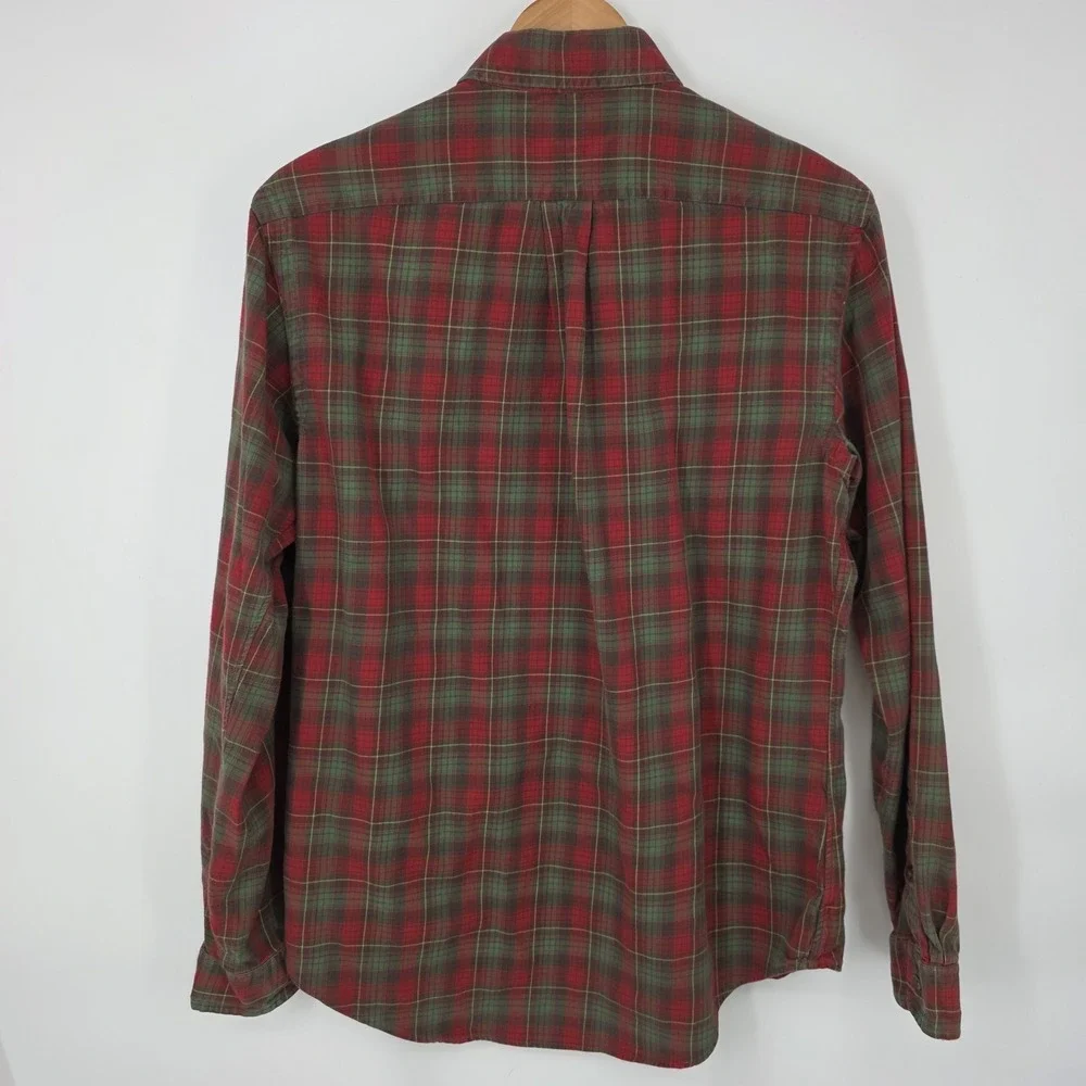 Polo Ralph Lauren Men's Long Sleeve Button‎ Down Red Green Tartan Plaid Men's M